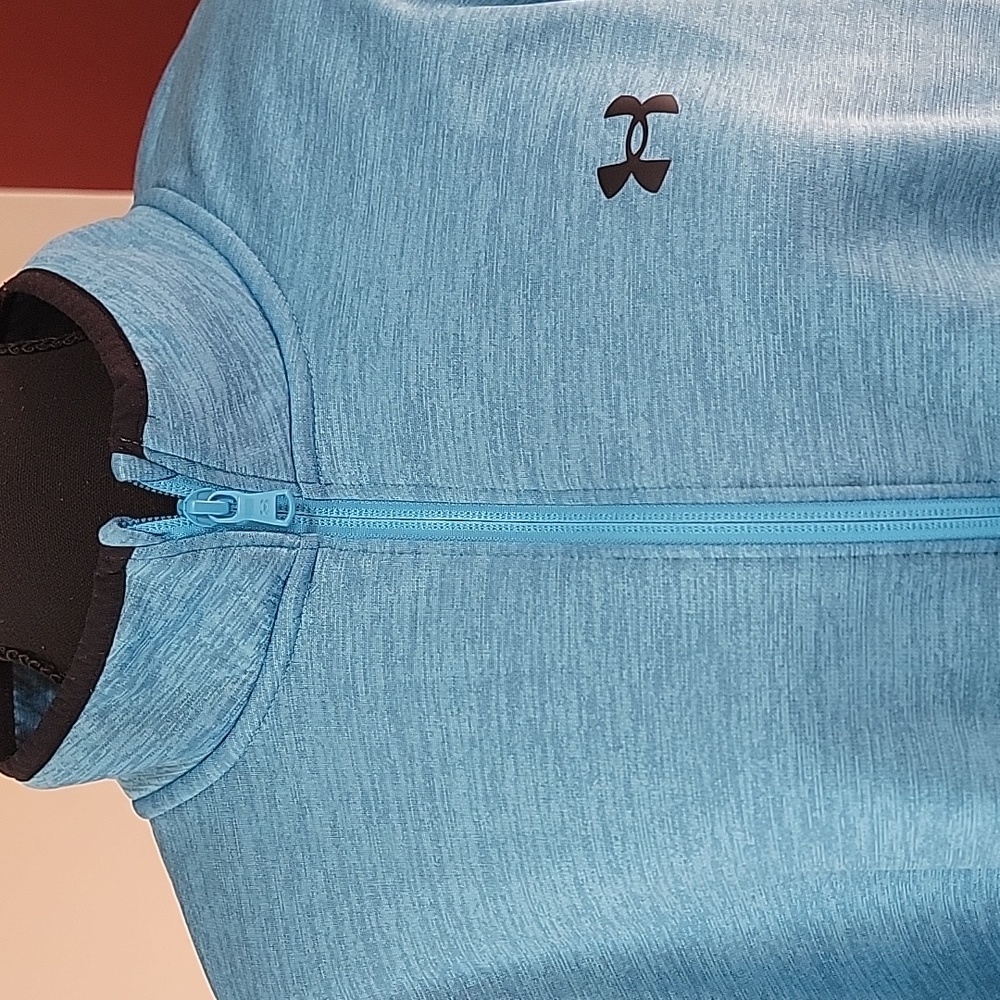 Under Armour Mens 1/2 Zip-Up Sweater in Turquoise Blue Size 2XL EUC - Picture 2 of 12